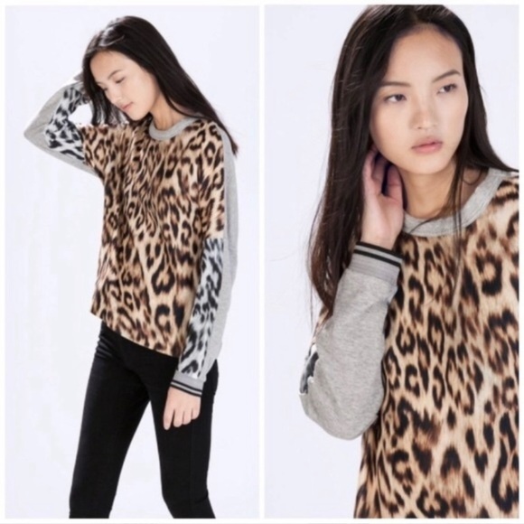ZARA WB Collection Animal Print Sweatshirt - Picture 1 of 7